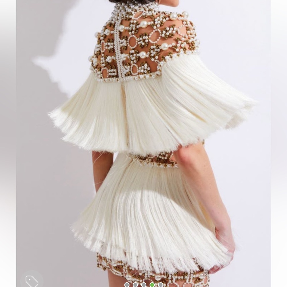 PatBO NWT Hand Beaded Fringe Dress - Picture 2 of 4